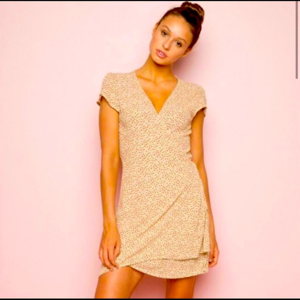 Brandy Melville yellow wrap dress